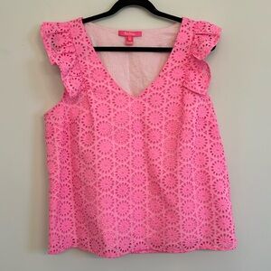 Lilly Pulitzer Pink Eyelet Top